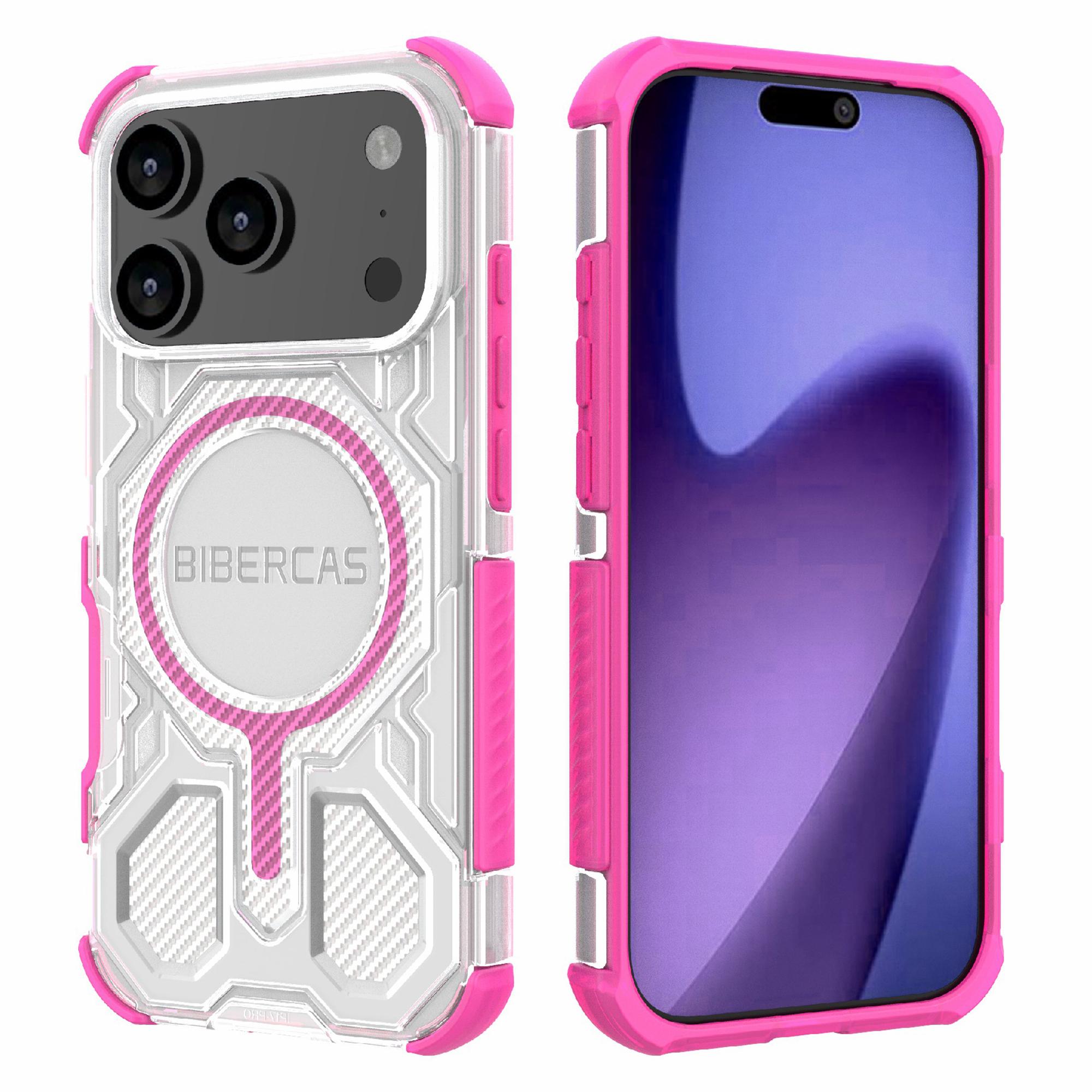 

BIBERCAS J-16 Transparent Series For iPhone 17 Pro Case Compatible with MagSafe TPU + PC Phone Cover D