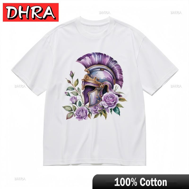 

Womens Oversize Breathable Classic TShirt Golden Trim Knight Helmet Design Tee for UNIsex Clothing Tops for Summer Style TShirt S
