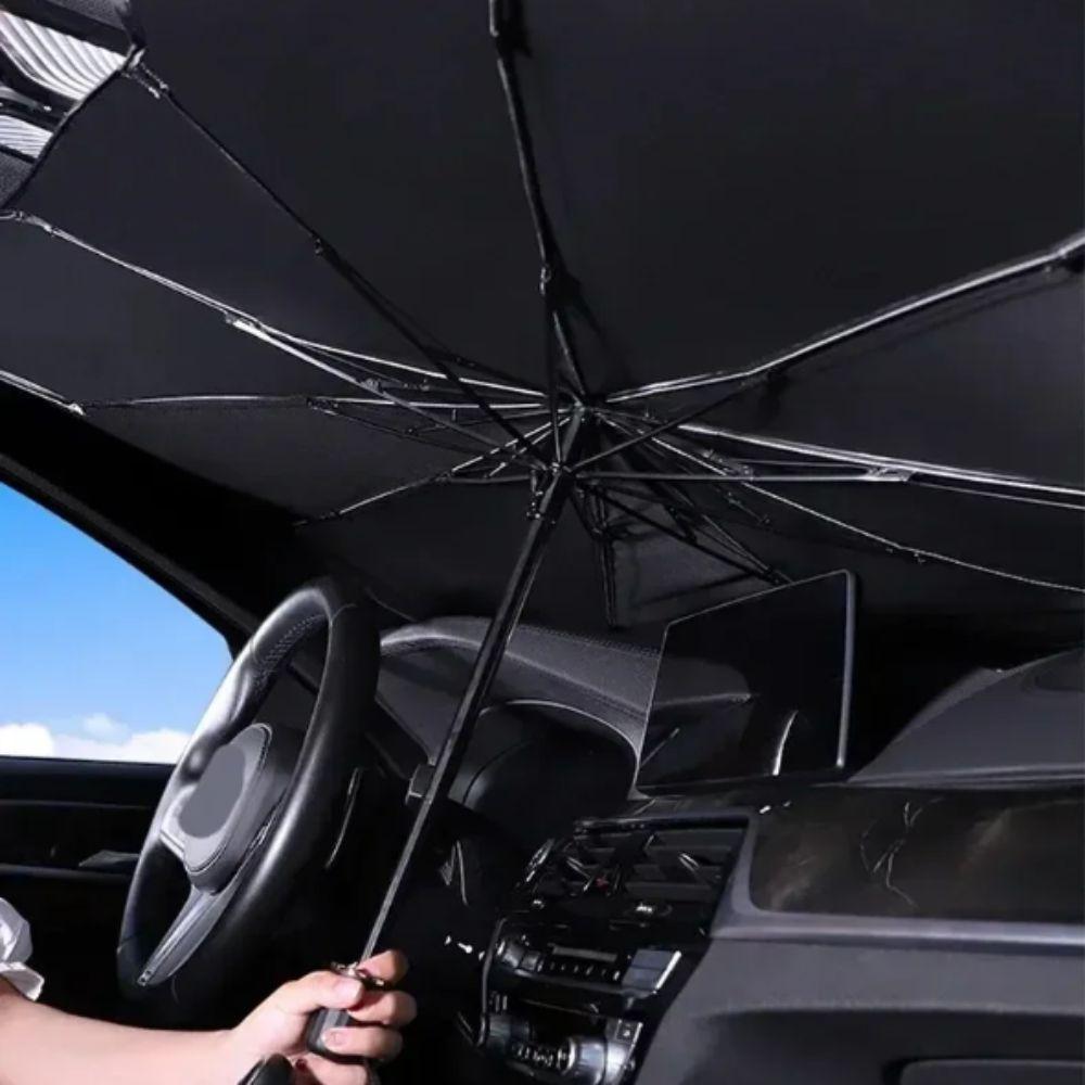 Parapluie de Voiture à Isolation Thermique Pare-Soleil Rétractable Couvertures d'Ombrev Protection Solaire Pare-Soleil Fenêtre Avant de Voiture