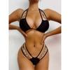 Bikini Crystal Diamond Swimsuit Bandage Cutout Split Swimsuit