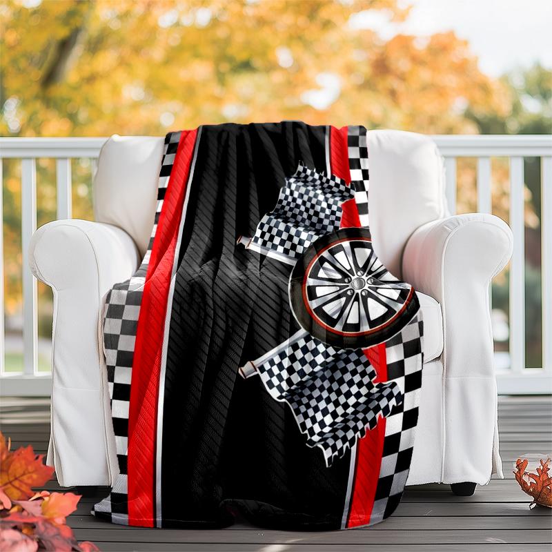 Racing Theme Printed Blanket - Perfect for Couch, Bed, Travel & Outdoor Use | Machine Washable, Cozy & Durable.