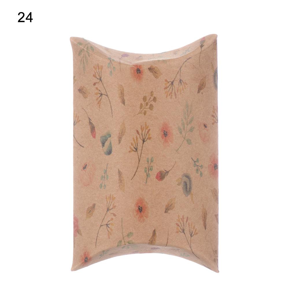 10PCS Mini Kraft Paper Candy Box Present Pouch Gifts Packaging Bag Pillow Shape Boxes Birthday Wedding Decoration Party Supplies