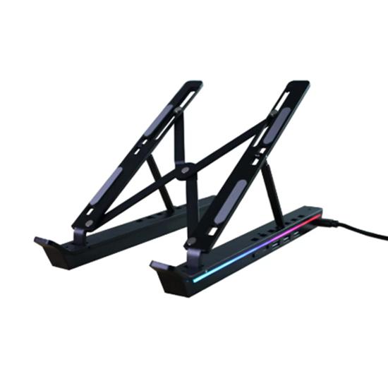 Stojak na laptopa USB C Stacja dokująca Przenośny wspornik Składany Regulowany Uchwyt na komputer PC Tablet Stojak Uchwyt odprowadzający ciepło