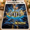 Flannel BlanketNewcastle United FC Custom Name Text Personalized Soft Warm Throw Blanket Home Decor Gift