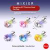 Floral Cubic Zirconia Ear Stud Earrings, Hypoallergenic Titanium Stackable Cartilage Helix Conch Piercing Jewelry