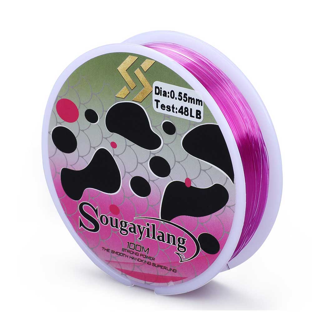 SOUGAYILANG Nylon-Angelschnur, 100 m, 11–48 lb, Seefischerboot-Angeln, schwimmende Linie, Monofilament-Karpfen-Angelschnur