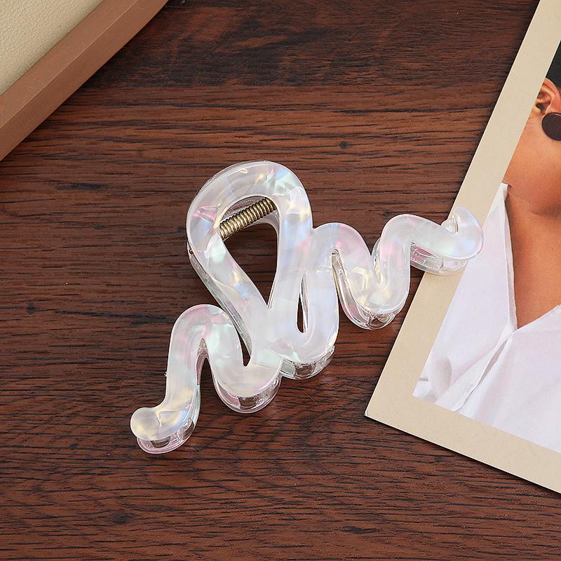 High-Grade Acrylic Jelly Color Hair Claw – Mermaid Princess Wave Clip
