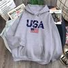 Сша буквы американский флаг звезды и полосы мужская одежда свободная толстовка с круглым вырезом осенний пуловер толстовки повседневная карманная толстовка