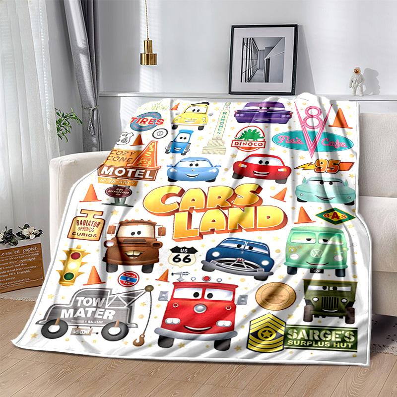 1pc Cars Land Adventure Flannel Blanket Soft Warm Throw Blanket for Bedroom Living Room Bed Travel Camping Picnic Gift. M730018