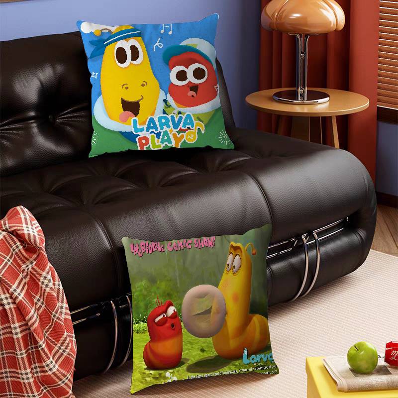 NIEDLICH Cartoon L-Larve Kissenbezug Abnehmbar Waschbar Kissenbezug – Ganzjährig Weiches Leinen