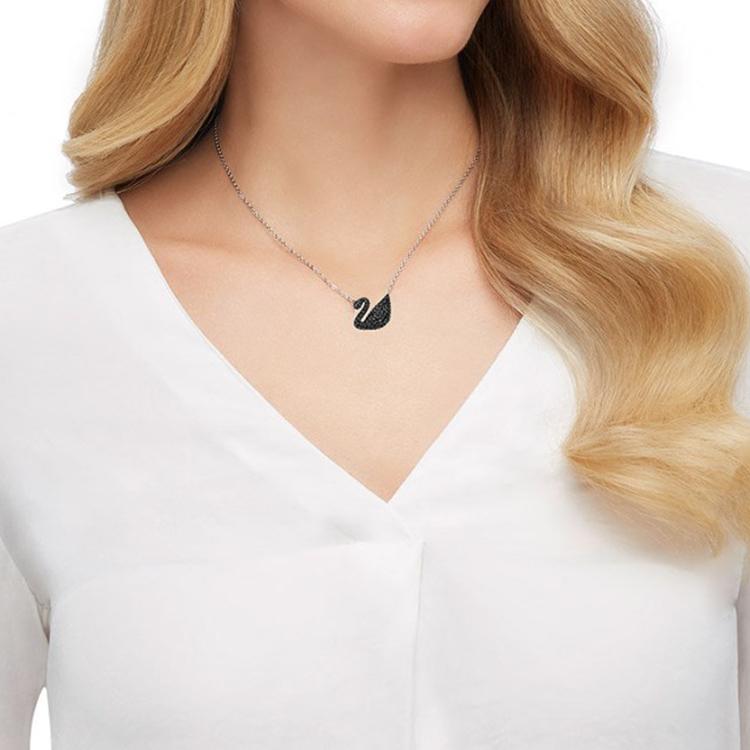 Swarovski Iconic Swan Black Swan Necklace Women Necklace 5347329