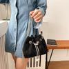 Trendy Sequin Decorated Bucket Bag Fashionable Single Shoulder Underarm Bag Internet Famous Korean Version Portable Women's Bag