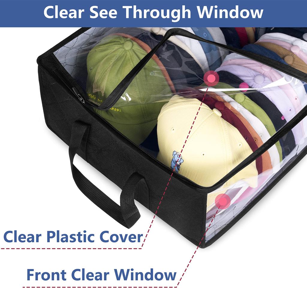 Collapsible Baseball Cap Storage Box, Large Capacity Cap Storage Bag, Can Hold 40 Hats, Suitable for Dormitory, Bedroom,1pc