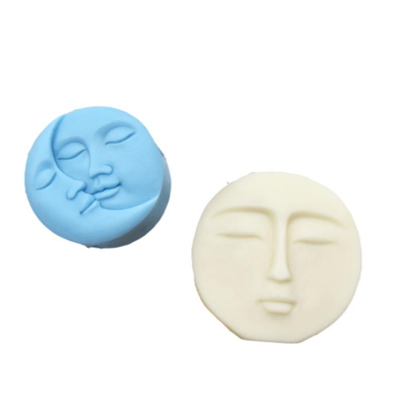 3D Star and Moon Face Silicone Mold for Candles and Ornaments