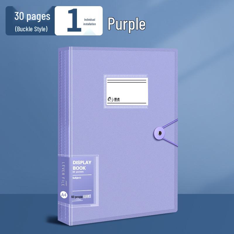 Transparent A4 Document Binder with Multi-Layer Insert Pages for Loose-Leaf Organization