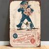 1pc Vintage Cracker Jack Tin Sign, UV Printed Iron Wall Art, Rustic Home Kitchen Decor, English Language, Bedroom Wall Hanging