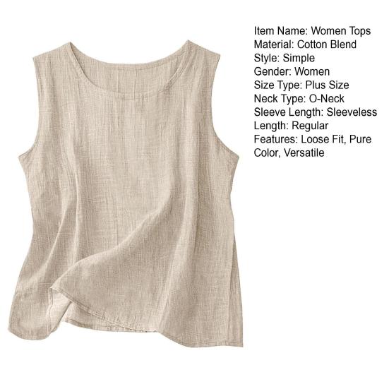 Damen Oberteile Rundhals Ärmellos Lockerer Schnitt Pullover Oberteile Sommer Frühling Lässig Basic Layering T-Shirt Tägliches Tragen