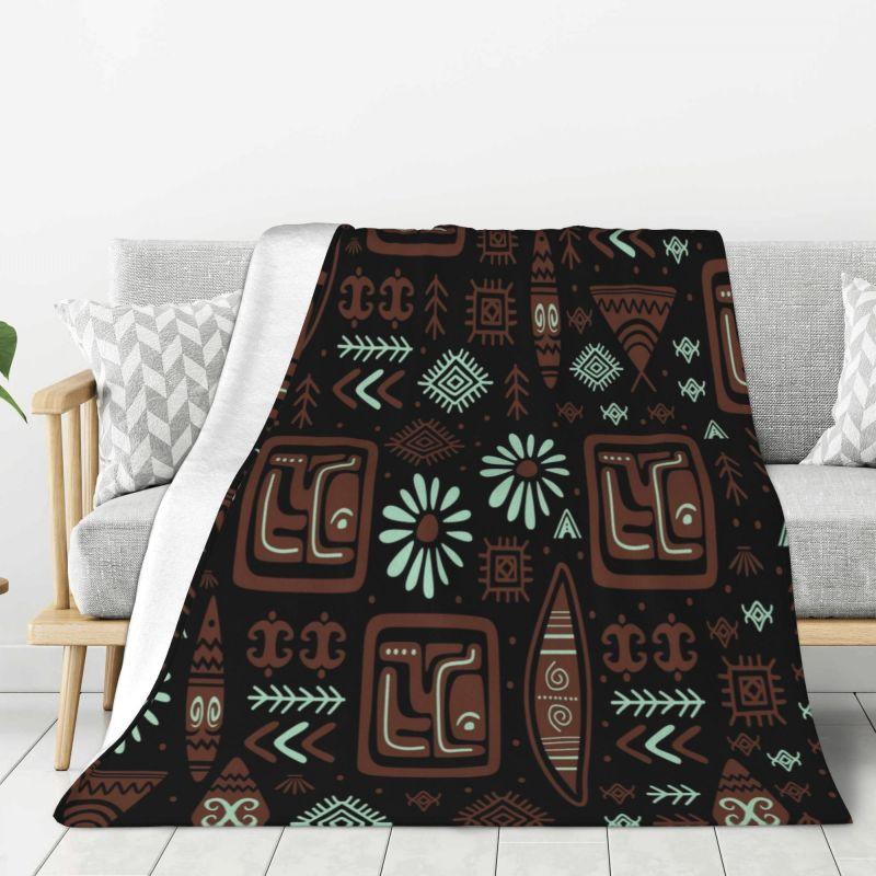 Maßgeschneiderte ultraweiche Fleece-Afrikanische Schlammtuch Bogolan Decke Warme Flanell-Stamm-Ethnisch-Böhmische Muster Decken Sofa Steppdecke