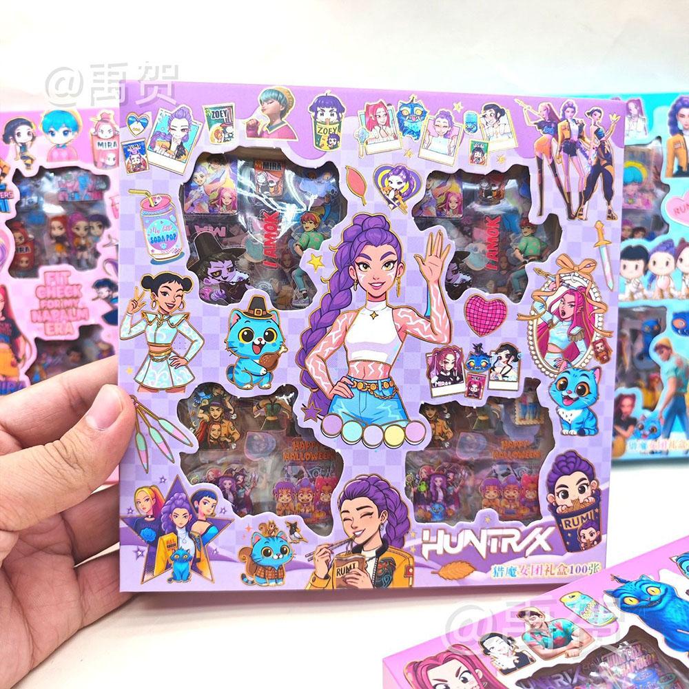 100 PIEZAS K-POP Cazadores de Demonios Pegatinas Anime Impermeables Calcomanías de Vinilo para Portátil Botella de Agua Monopatín Teléfono Hermoso Regalo para Fans