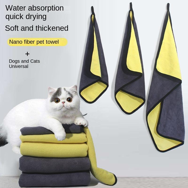 1pcs Quick Drying Pets Towel Super Absorbent and Super Soft Fiber Dogs Towel Bathrobe Convenient Cleaning Towel Pets Supplies