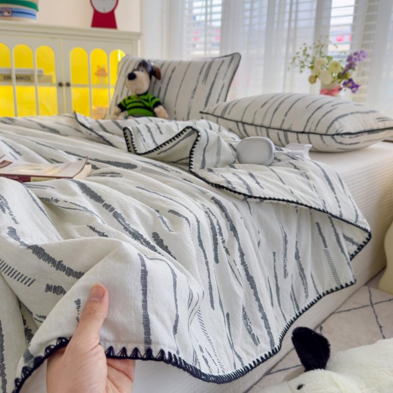 

Летнее прохладное одеяло в корейском стиле для девочек Новое одеяло из стиранного хлопка с простым бантом Горячая распродажа Quilt 150 x 200cm