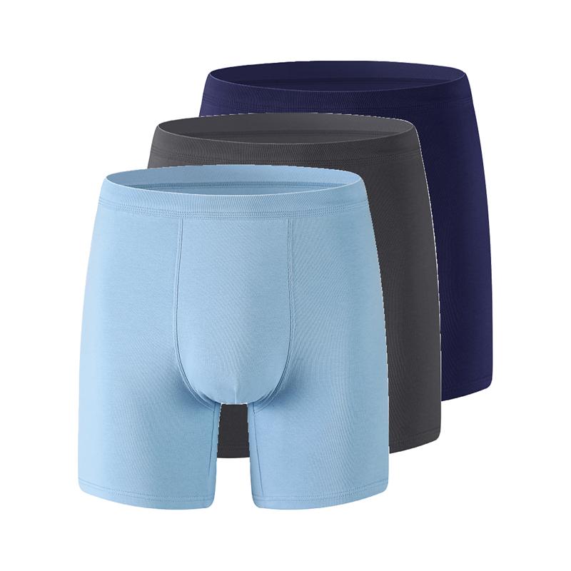 3 Pcs Men's Boxer Shorts Leg Lengthened Underwear Cotton Panties XL 2XL 3XL 4XL 5XL 6XL 7XL