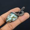Copper Larimar Pendant Gemstone Handmade Jewelry, 999 Copper Wire Wrapped Pendant, Gift For Wife Jewelry