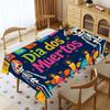 Tovaglia Rettangolare Dia De Los Muertos per Decorazione Tavola Cucina Sala da Pranzo Impermeabile Riutilizzabile per Tavoli Interno Esterno