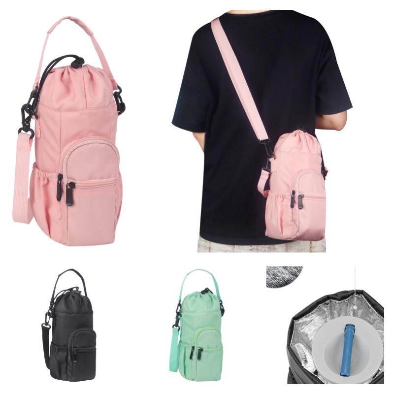 Oxford Water Bottle Sling Bag Durable And Stylish Water Bottle Carrier For Walking And Hiking Black