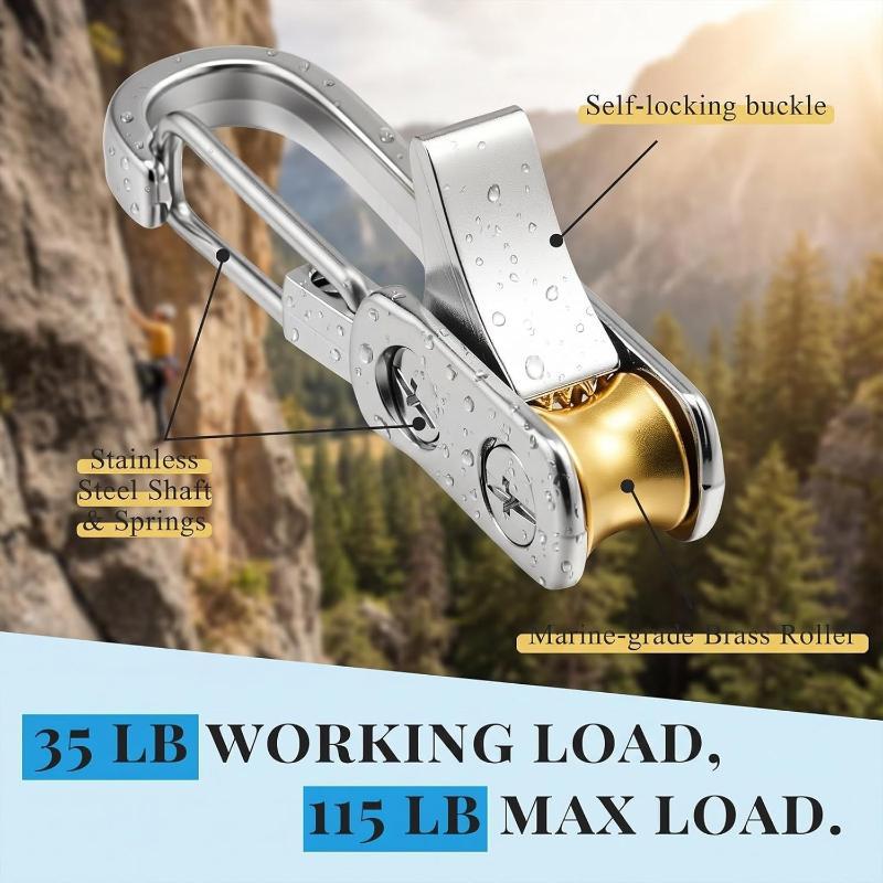 Retractable Rope Tightening Tool with Safety Buckle Durable Tensioner for Outdoor Camping Fishing Trip Use