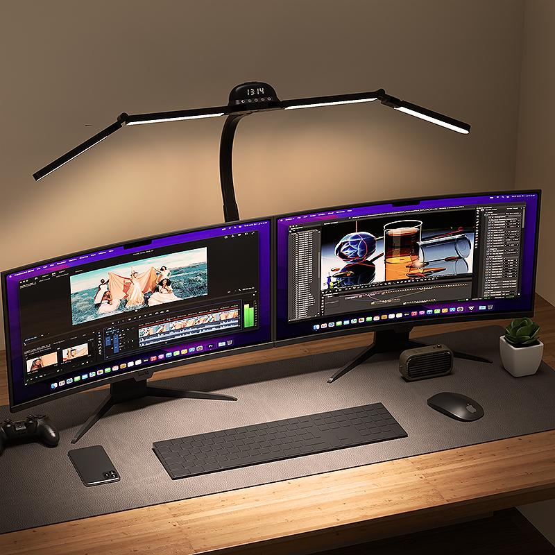 Full-spectrum LED Eye-caring Architect Desk Lamp 24W Ultra Bright Dimmable Computer Monitor Table Lamp with Remote Motion Sensor