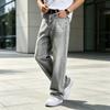 Herren Straight Leg Jeans, Bequeme Graue Denim-Hose für Frühling und Herbst, Lässige Kleidung