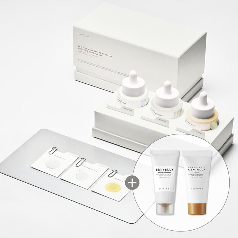 SKIN1004 Lab in Nature Набор бустерных ампул + Успокаивающий крем с центеллой 30 мл + Крем с центеллой 30 мл