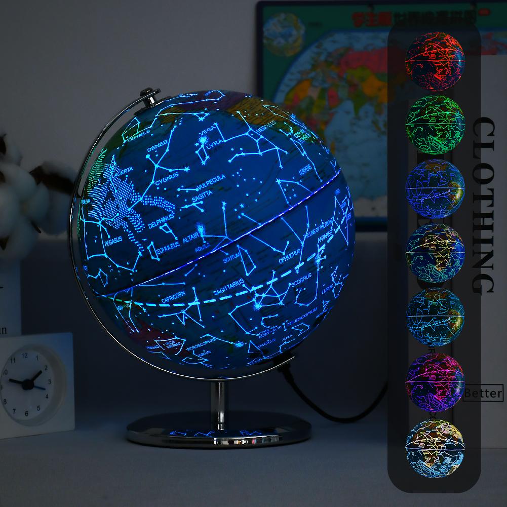 8inch Constellation Illuminated PVC Rotating Education World Map Globe Light Lamp Teaching Earth Globe Decor Children