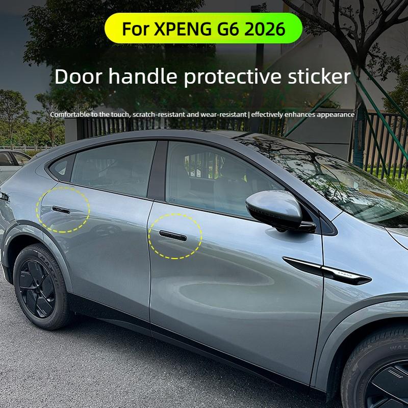 For XPENG G6 2026 Car Door Handle Protection Sticker Black Drip Glue Scratch-resistant Door Handle Protector Exterior Decoration