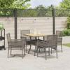 Garden Dining Set 5 pcs Grey Poly Rattan