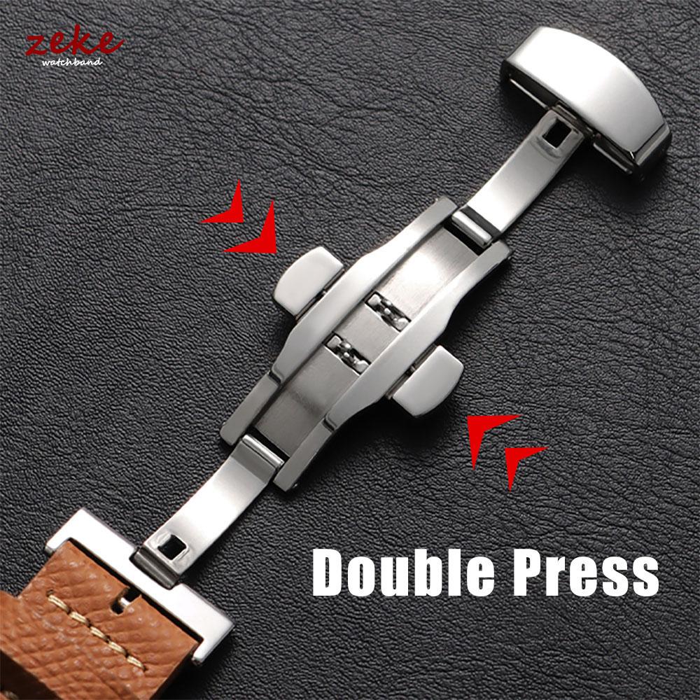 Vintage Handgefertigtes Leder Uhrenarmband 18mm 20mm 22mm für Seiko Atmungsaktives Poröses Rindsleder Uhrenarmband Faltschließe Armband Gürtel