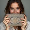 New Creative Pattern Zipper Storage Bag Printed Fine Hemp Cloth Bag Women's Multi Functional Makeup Bag