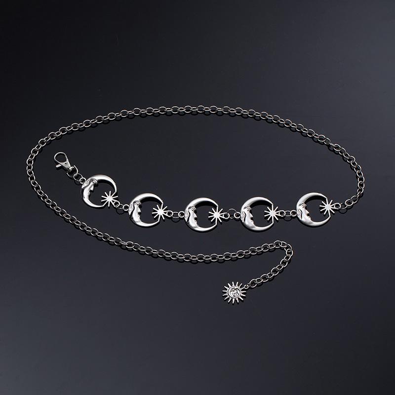 Atmospheric metal waist chain, women's adjustable dress waist, multi-layer premium chain belt.