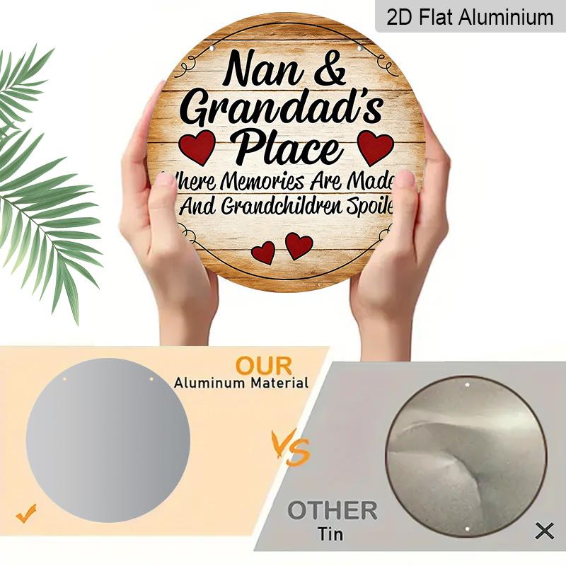 2D Flat - 1pc Vintage Aluminum Sign, a Place Filled with Memories at Grandparents' Home, Also a Paradise for Grandchildren, Suitable for Decorating