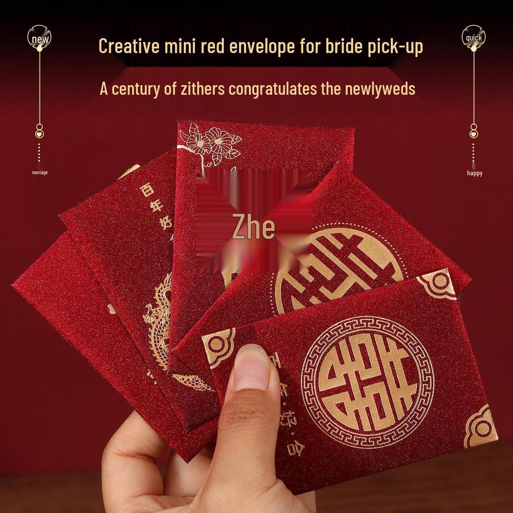 Small Red Wedding Lucky Money Envelope with 2026 Happiness Character