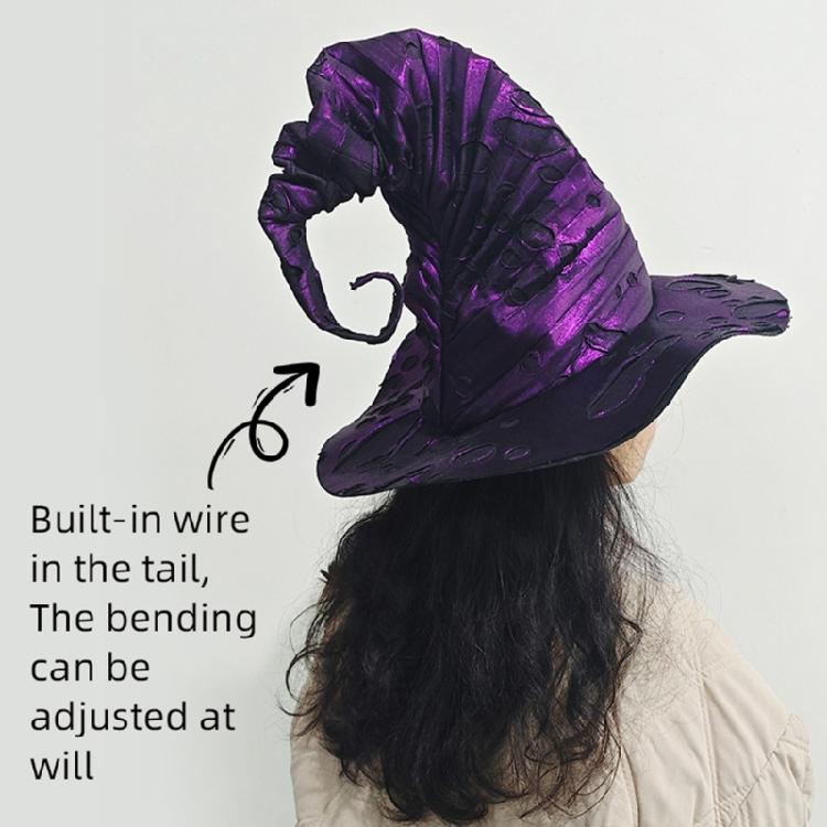 Halloween Cosplay Witch Wizard Hat with Tattered Hole Carnivals Party Headpieces Devil Hat Cosplay Tool for Adult Teen