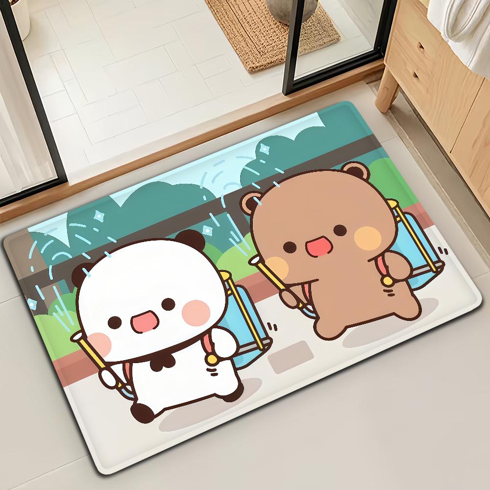 Bubu Dudu Cartoon Anime Door Mat Bath Microfiber Decorative Versatile Flannel Floor Mat Quick Dry Absorbent Non-slip Sole