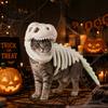 Hond Halloween Kostuums Lichtgevend in Het Donker 3D Dinosaurusskelet Huisdier Kostuum Pluche Cosplay Trick or Treat Uitrusting Outfit voor Katten Honden Lichtgevende Dino