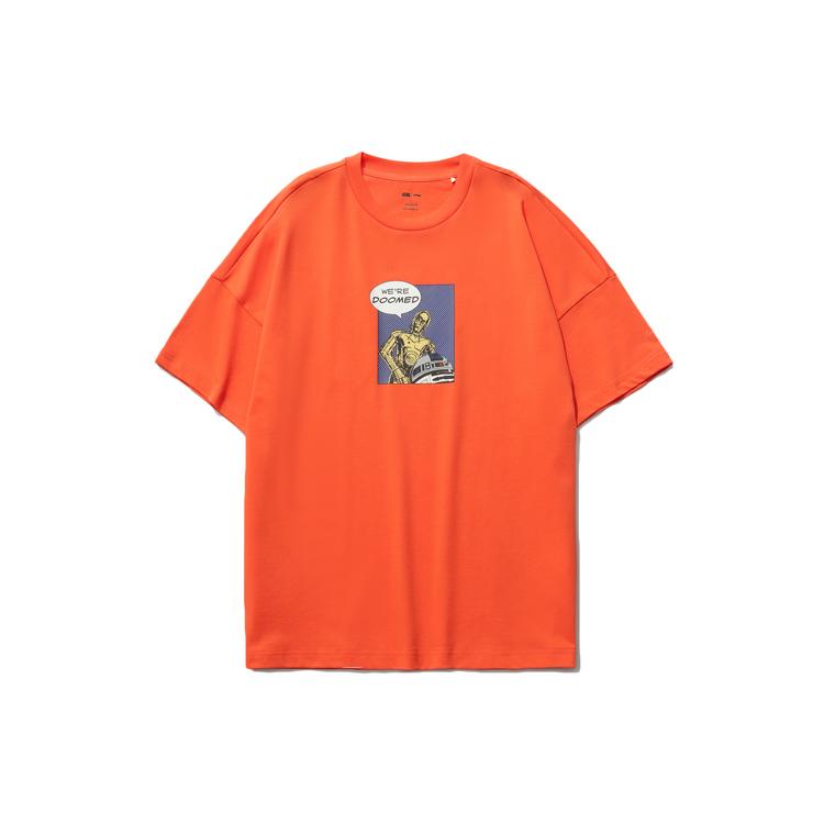 Li Ning x XINGQIUDAZHAN,LIANMINGKUAN Sports Fashion Collection T Shirt Men s Orange AHSR407-3 XXL