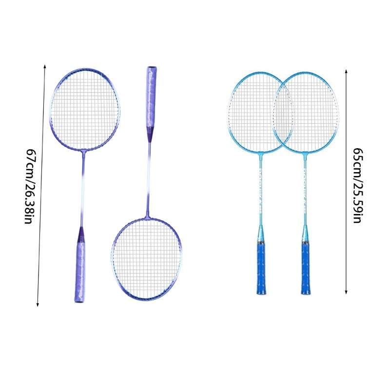 1Pair Shuttlecocks Racquet Light Weight Badminton Racket Set Professional Double Badminton Racquet for 2 Players Playing