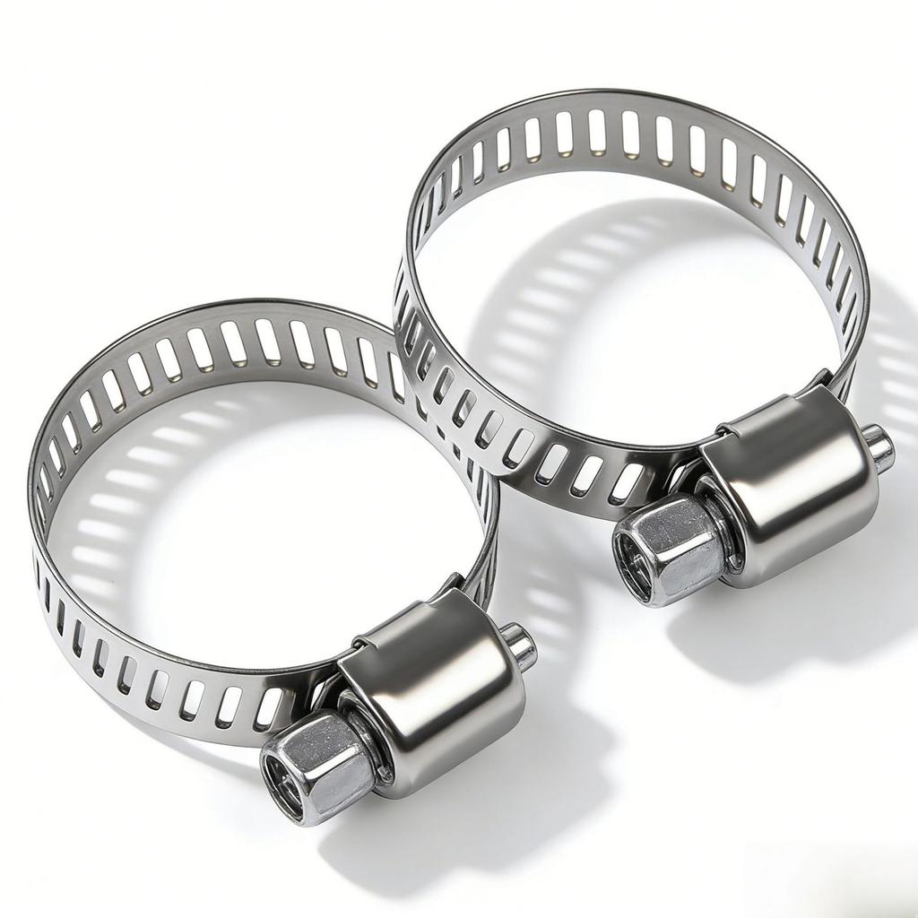 Set of 20 American-style hose clamps, made of 201/304 stainless steel, high-torque clamps, rust- and moisture-resistant