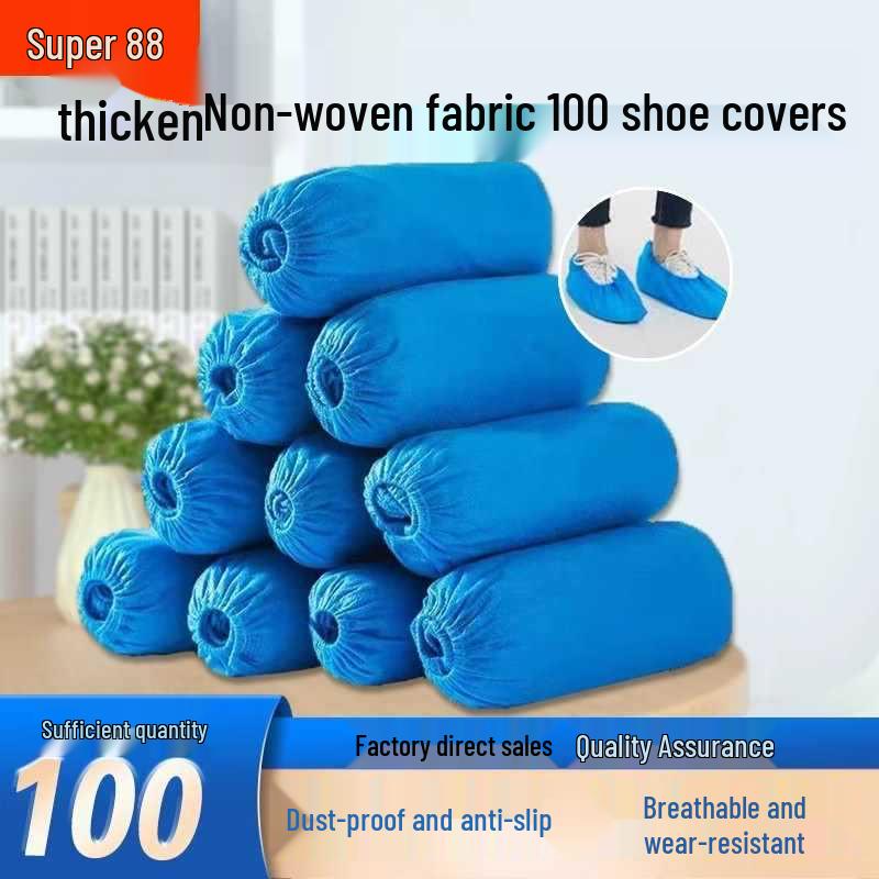 Thick Waterproof Non-slip Disposable Shoe Covers - Breathable, Dustproof, Wear-resistant for Indoor Use and Rainy Days