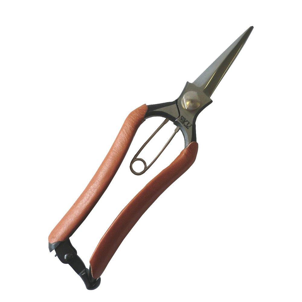 SYU Pruning Shears 200mm Japanese Flower Cutting Shears M200 (Wakasaya) Long-Blade No. коричневый