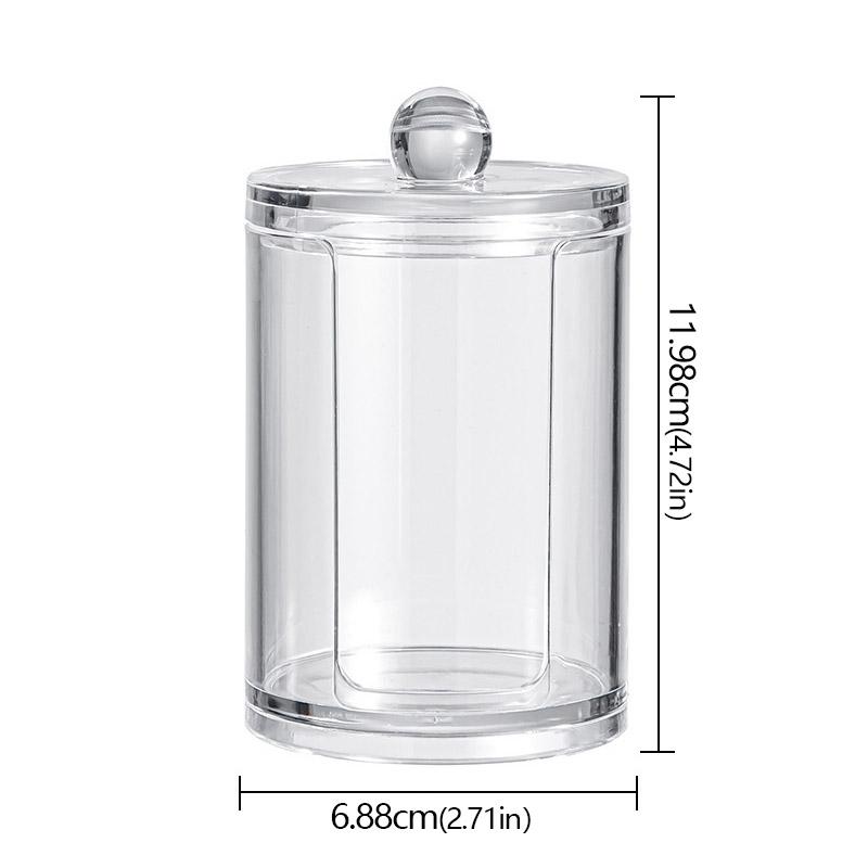

Acrylic Storage Box Cotton Swab Storage Box Bathroom Jar Makeup Jewelry Empty Container With Transparent Lid Jar Home Storage